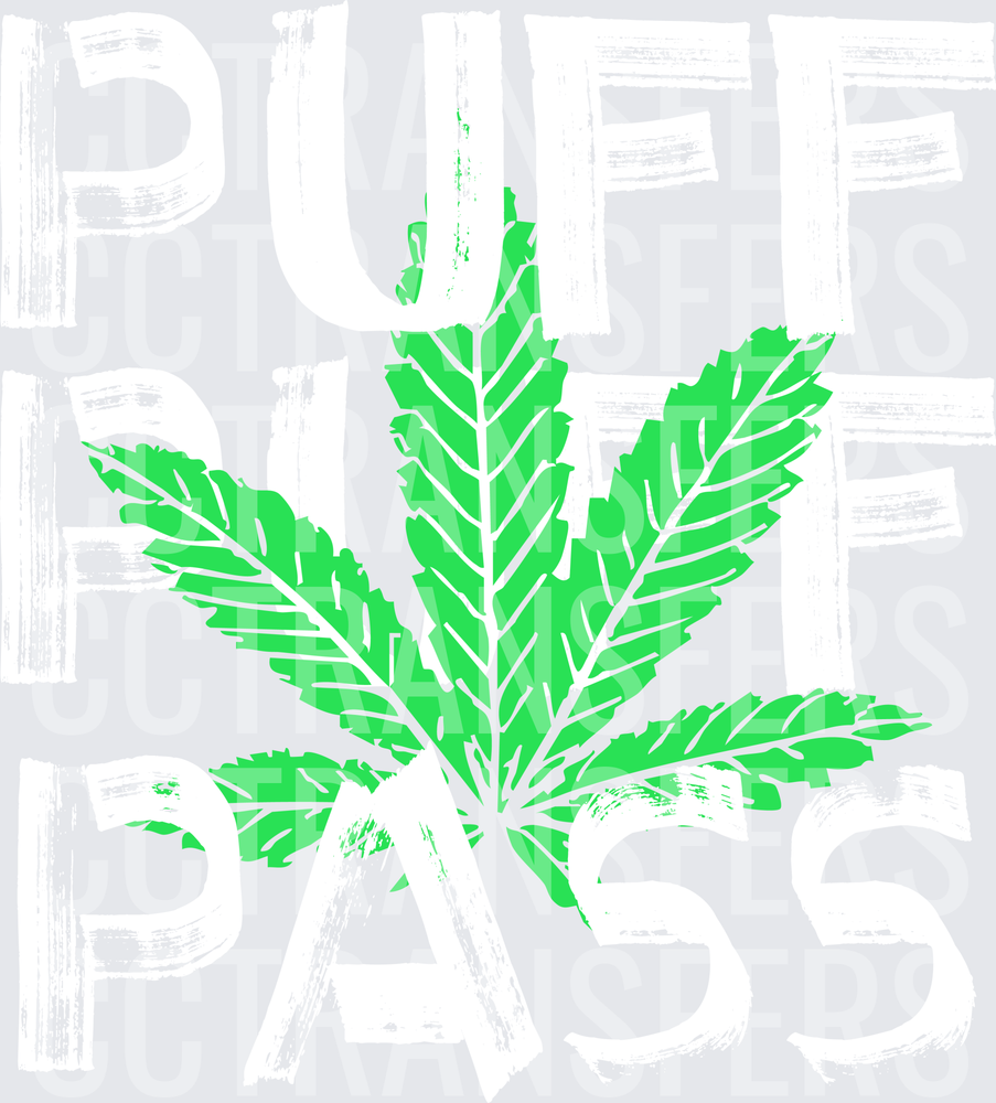 Distressed Green Cannabis Leaf Graphic (DTF)