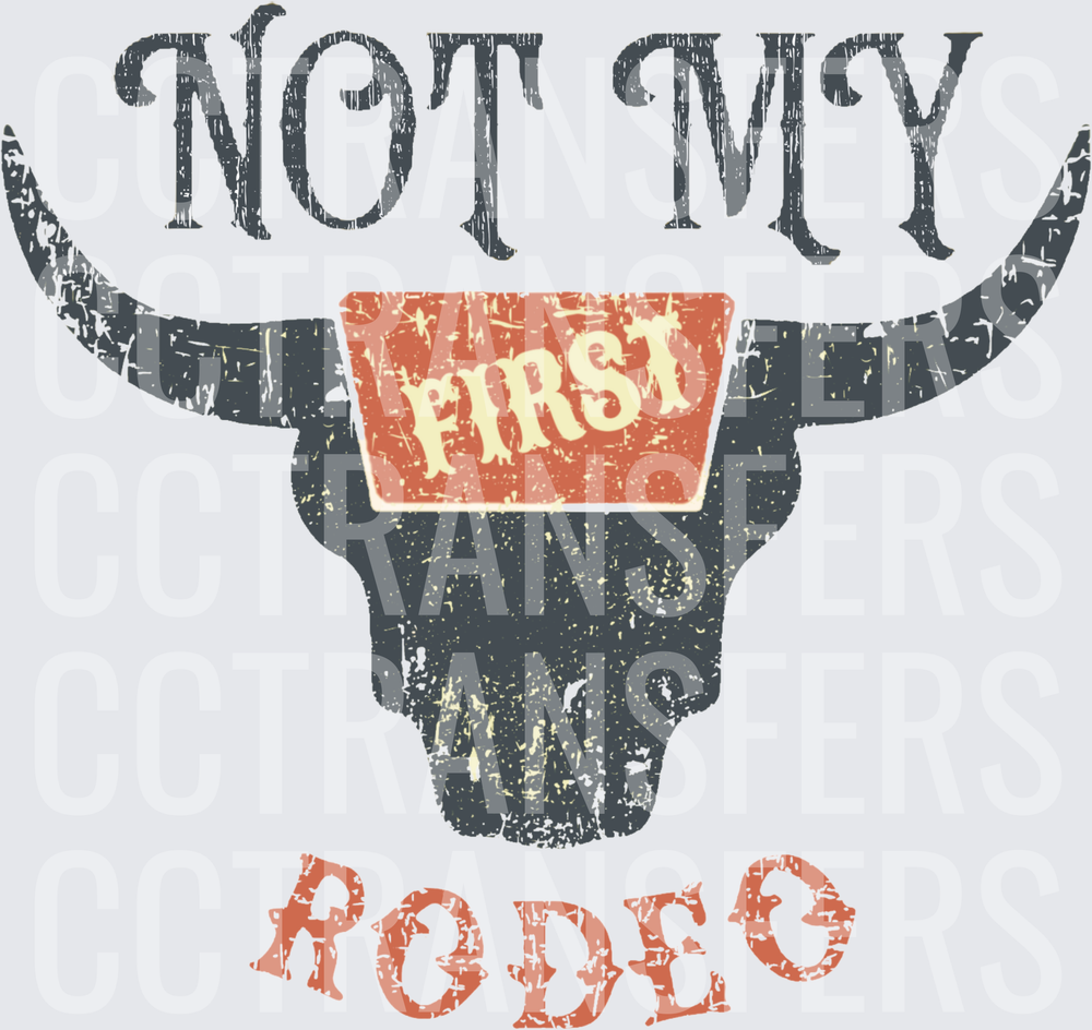 Not My First Rodeo Longhorn Bull Skull Western (DTF)