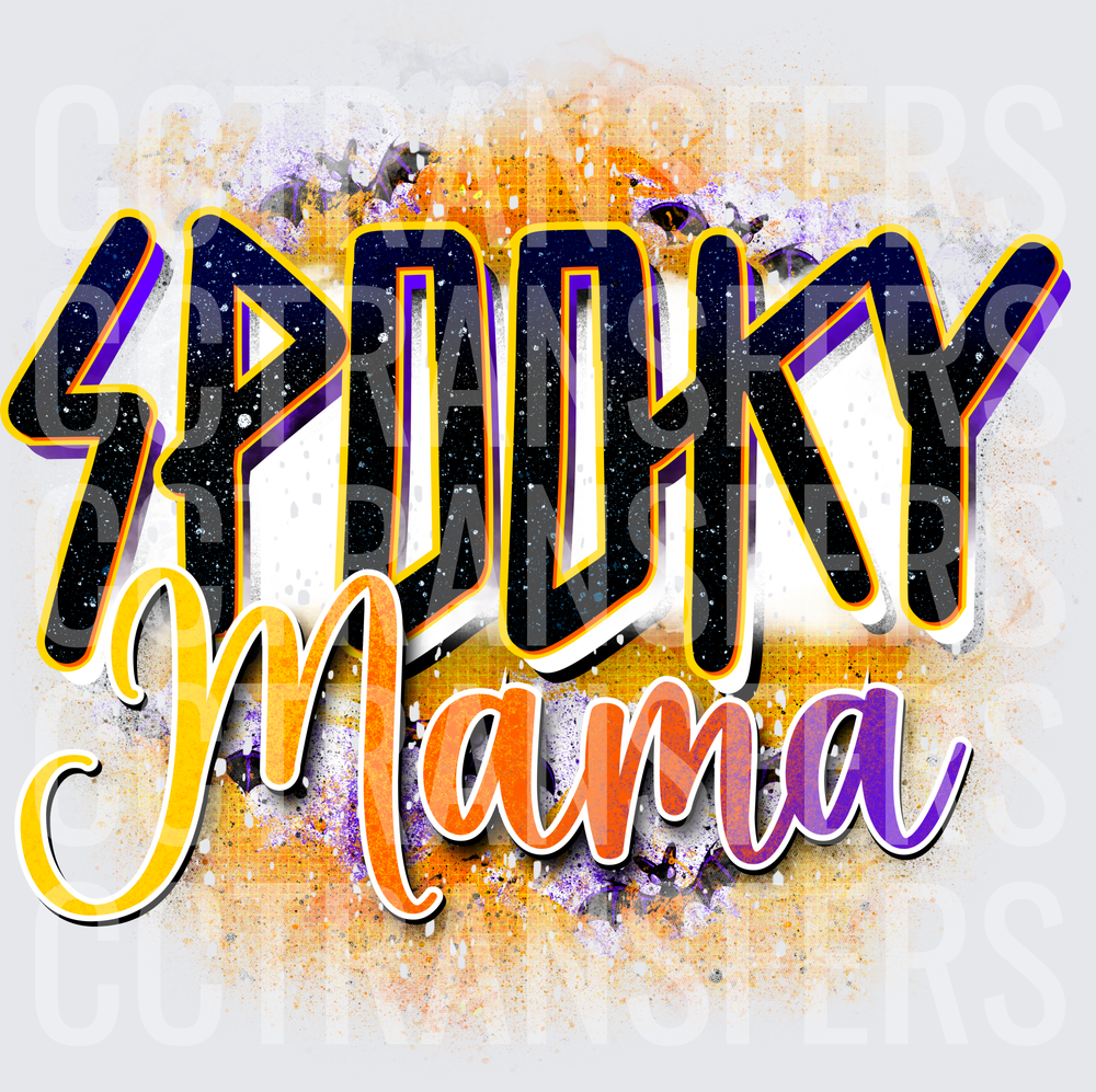 Spooky Mama Bold Graffiti Halloween Splatter Design (DTF)