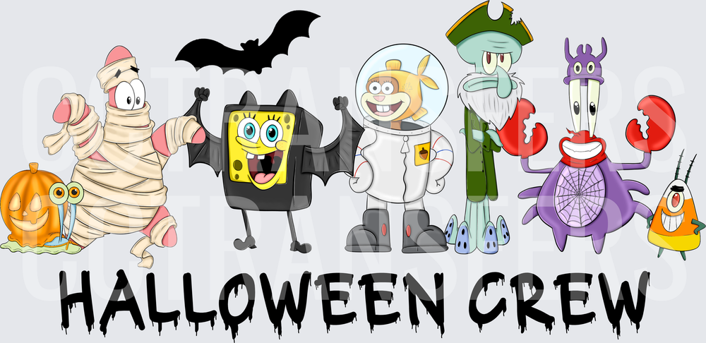 Halloween Crew Cartoon Characters in Costumes (DTF)