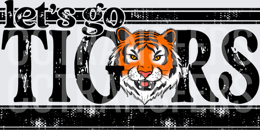 Let's Go Tigers Distressed Bold Spirit Design (DTF)