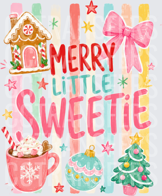 Merry Little Sweetie Pastel Christmas Holiday (DTF)
