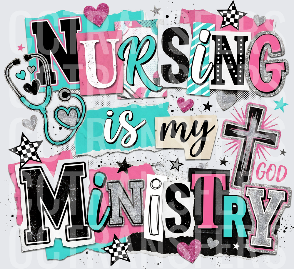 Nursing Is My Ministry Christian Faith Nurse Stethoscope (DTF)