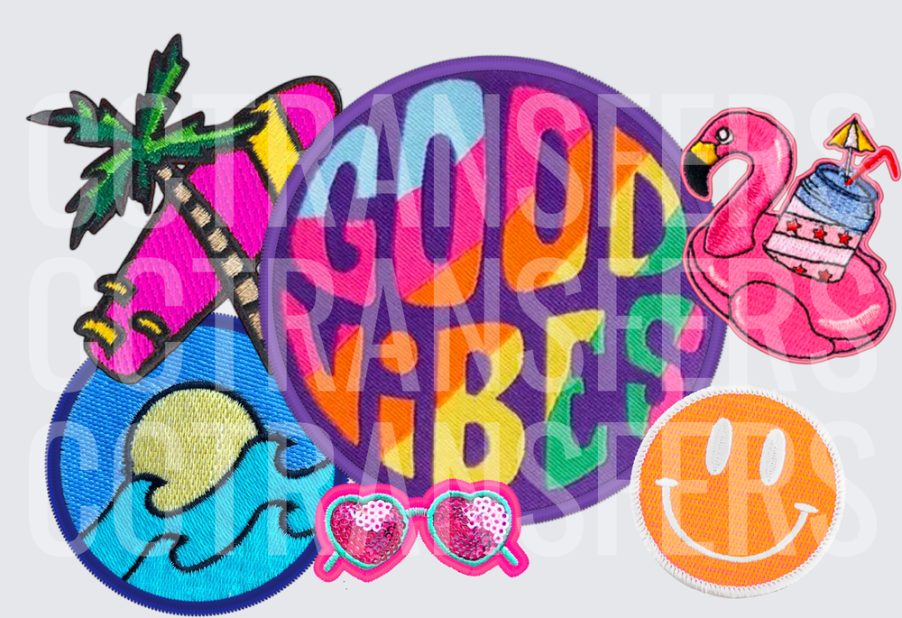 Good Vibes Summer Patch Bundle Smiley Flamingo (DTF)