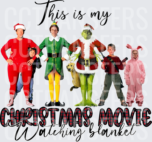 This Is My Christmas Movie Watching Blanket Holiday Characters (DTF)