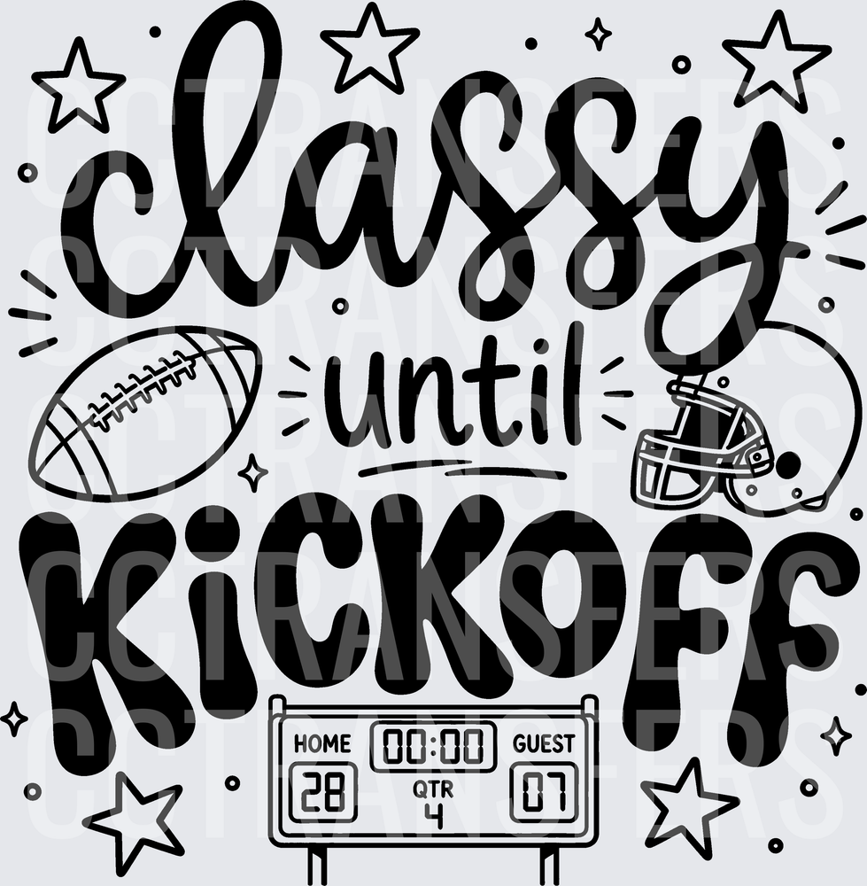 Classy Until Kickoff Football Scoreboard Stars (DTF)