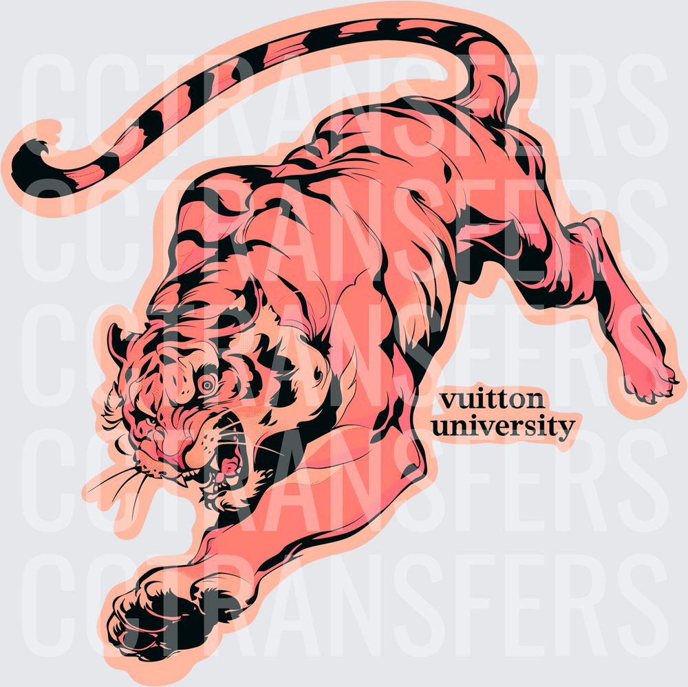Pink Roaring Prowling Tiger Vuitton University (DTF)