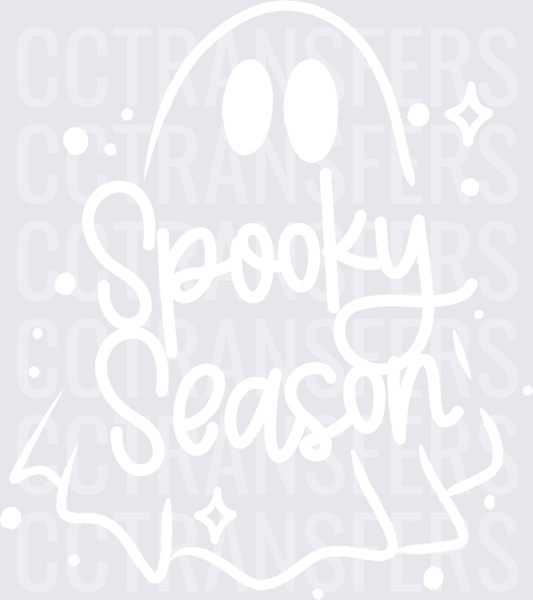 Spooky Season Ghost with Sparkles Halloween (DTF) white