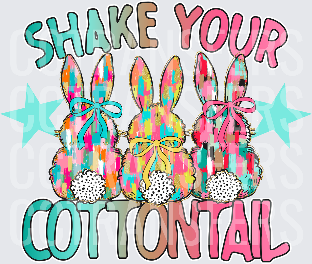 Shake Your Cottontail Colorful Easter Bunnies (DTF)