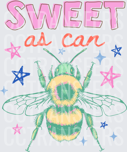 Sweet As Can Bumblebee with Stars (DTF)