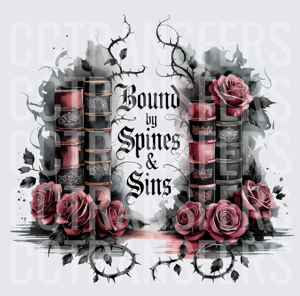 Bound by Spines & Sins Gothic Books Dark Roses (DTF)