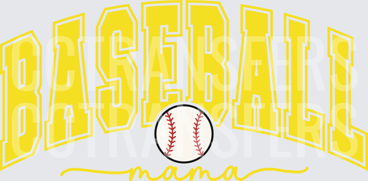 Baseball Mama Arched Varsity Letters with Ball (DTF)