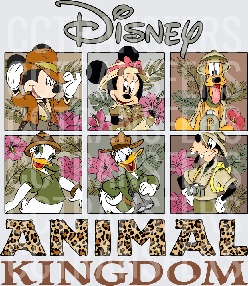 Safari Friends Six Panel Design DTF