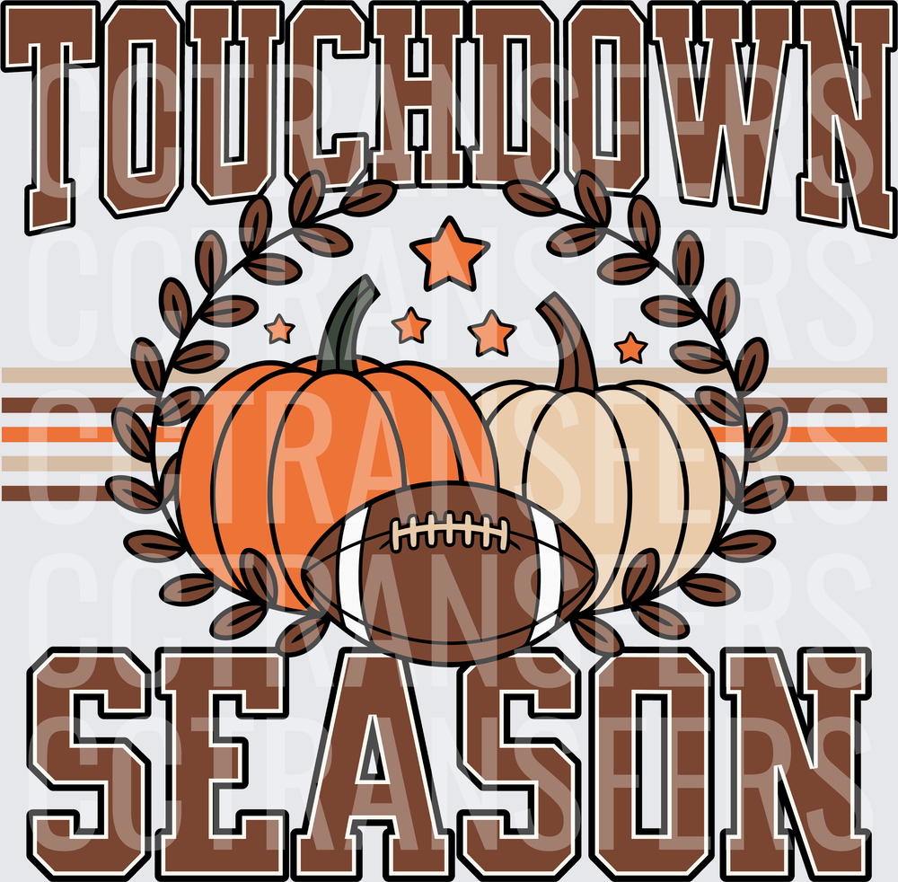 Touchdown Season Fall Football Pumpkins Laurel Stars (DTF)