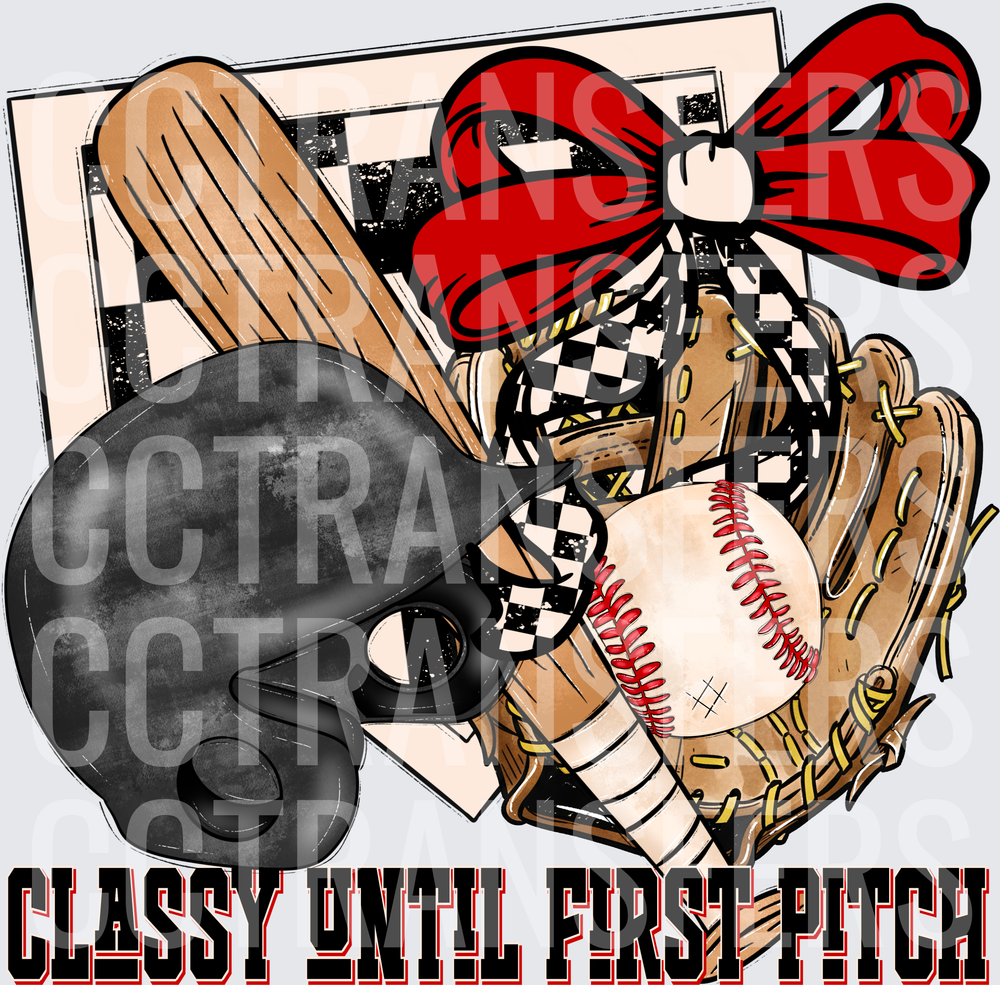 Classy Until First Pitch Baseball Glove Bat Bow (DTF)
