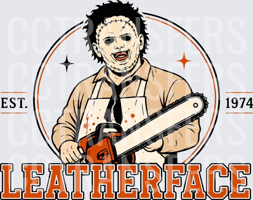 Leatherface Est. 1974 Horror Icon With Chainsaw (DTF)