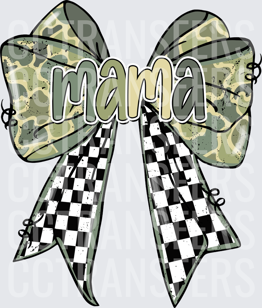 Mama Camo and Checkered Bow (DTF)
