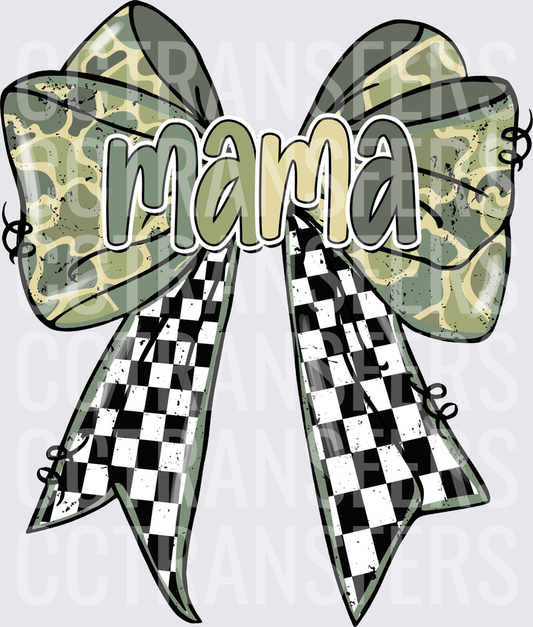 Mama Camo and Checkered Bow (DTF)