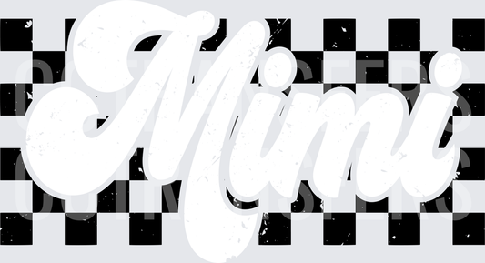 Distressed Checkerboard Script Logo (DTF)