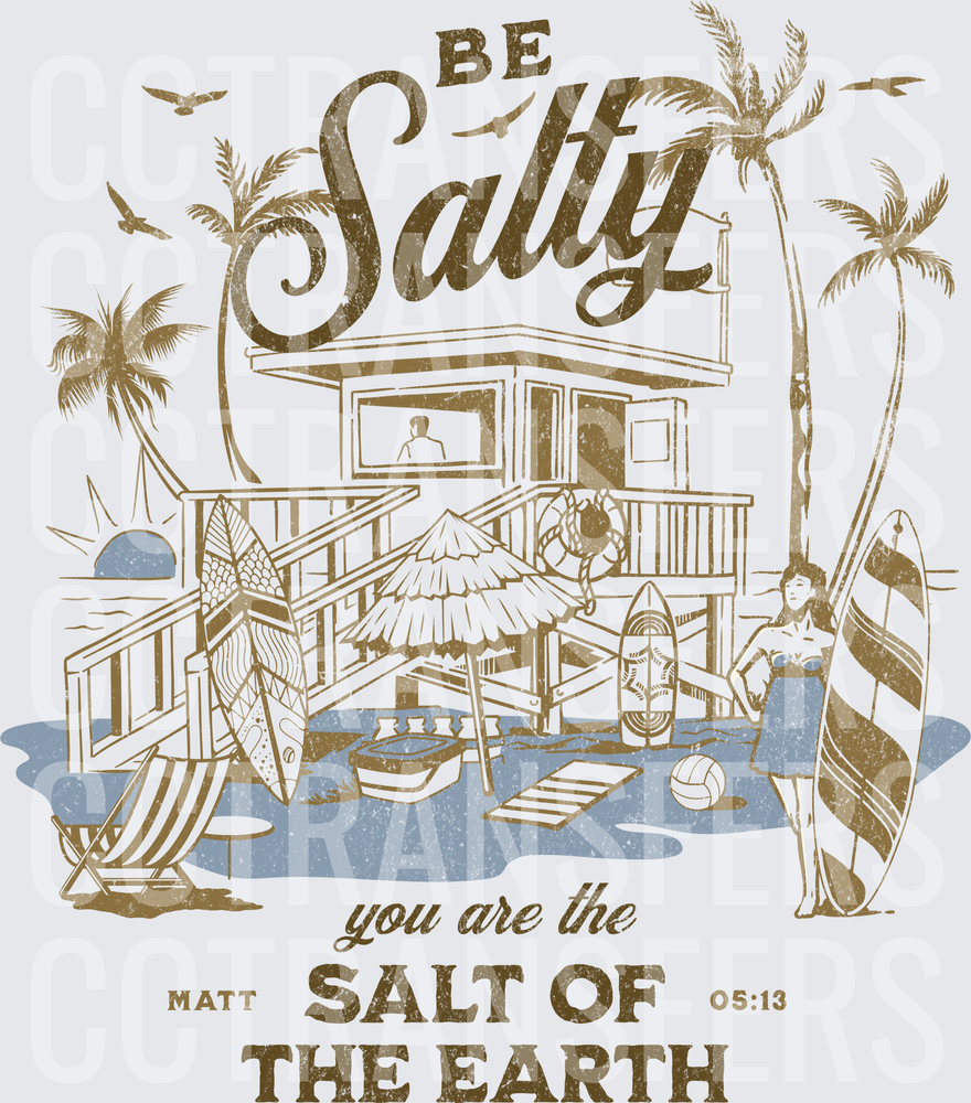 Be Salty You Are The Salt Of The Earth Matthew 5:13 Beach Scene (DTF)