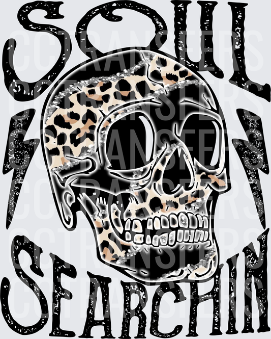Soul Searchin Leopard Print Skull Lightning Bolts (DTF)