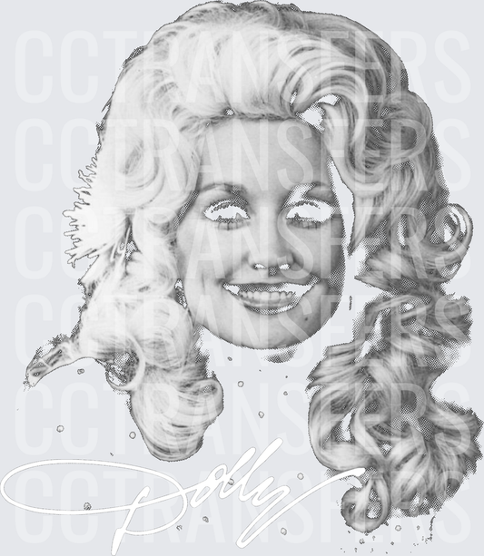 Iconic Dolly portrait with Signature (DTF)