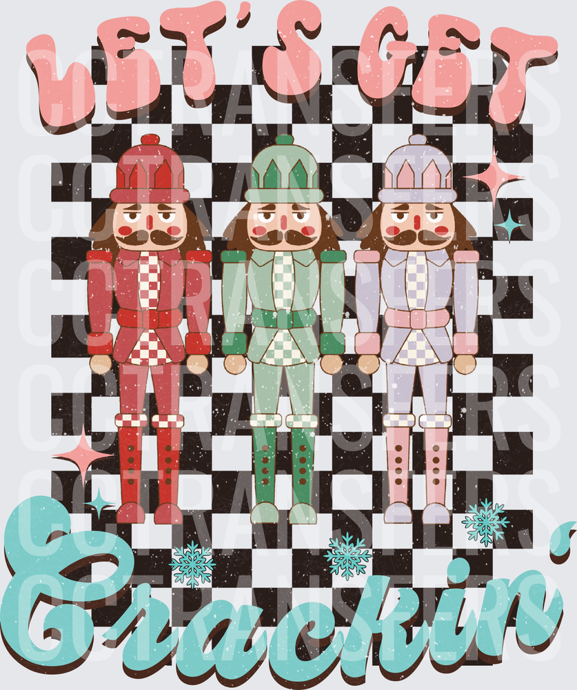 Let's Get Crackin' Retro Christmas Nutcracker Trio (DTF)