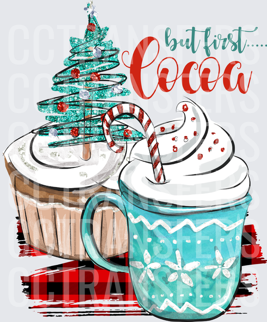 But First Cocoa Christmas Mug Cinnamon Roll Holiday (DTF)