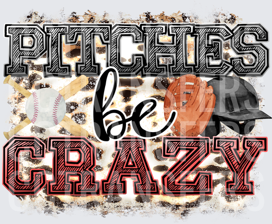Pitches Be Crazy Baseball Leopard Print (DTF)