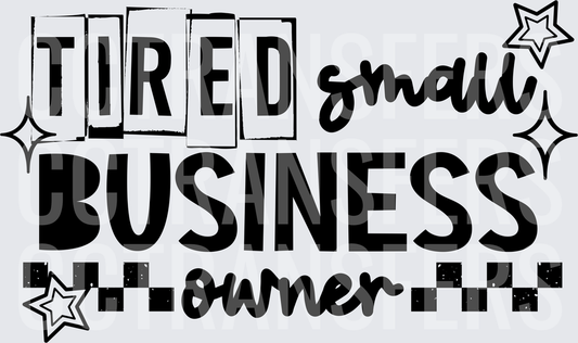 Tired Small Business Owner Checkered Stars (DTF)