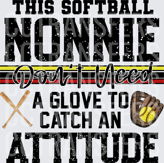 This Softball Nonnie Don't Need A Glove To Catch An Attitude (DTF)