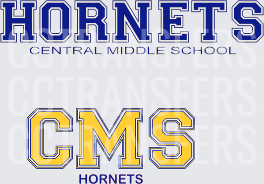 Hornets Central Middle School CMS Bold Letter Design (DTF)