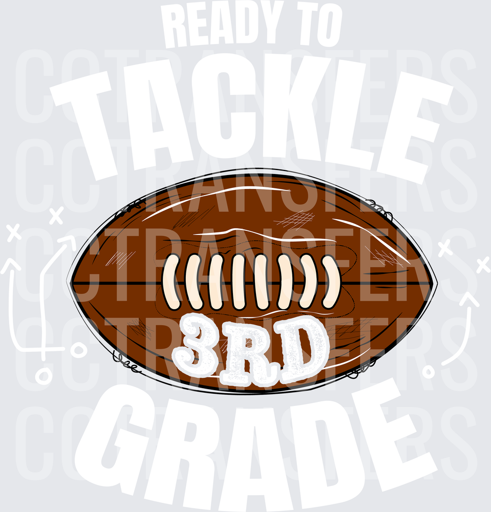 Retro Brown Football 3RD Laces Sketch Design (DTF)