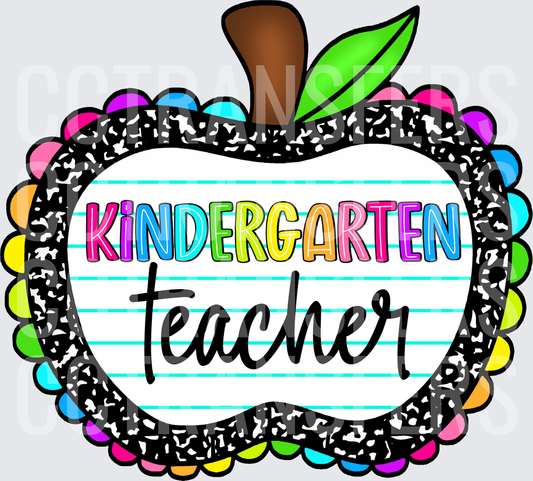Kindergarten Teacher Composition Notebook Apple (DTF)