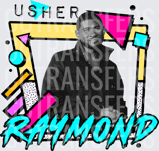 Usher Raymond Retro 90s Geometric Pop Art (DTF)