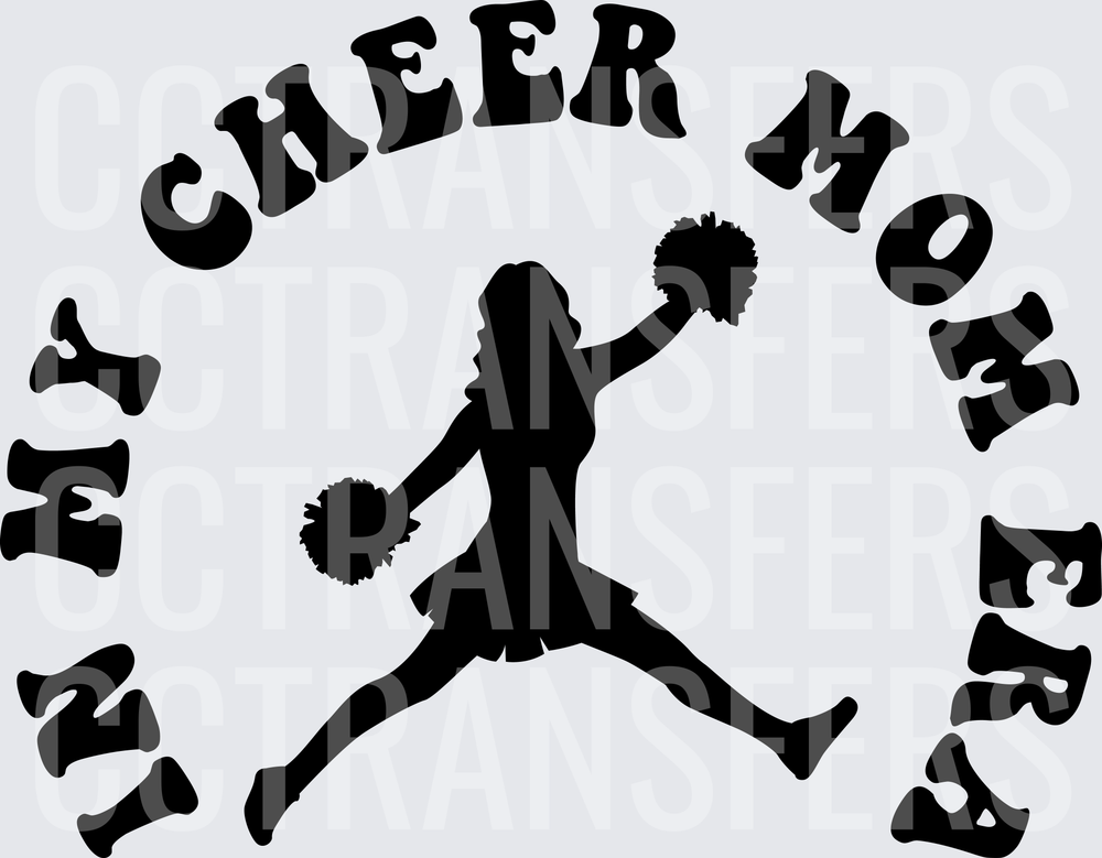 In My Cheer Mom Era Jumping Cheerleader Silhouette (DTF)