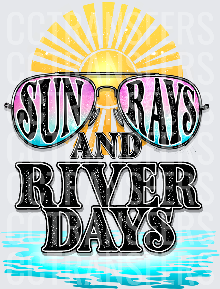Sun Rays and River Days Aviator Sunglasses Summer (DTF)
