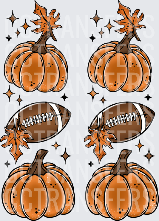 Fall Pumpkins Football Leaves Sparkle Autumn Gang (DTF)