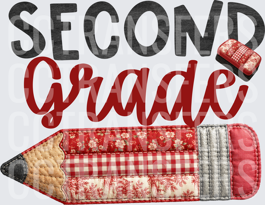 Second Grade Quilted Patchwork Pencil (DTF)