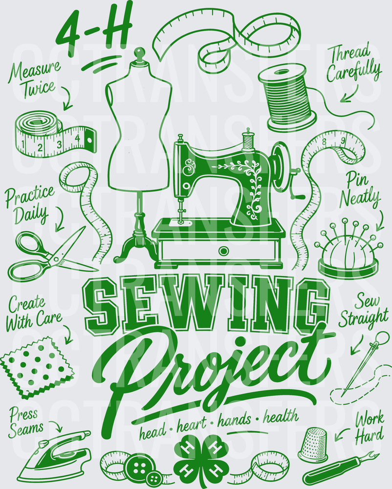 4-H Sewing Project Head Heart Hands Health (DTF)