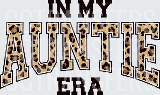 In My Auntie Era Leopard Print Varsity Letters (DTF)