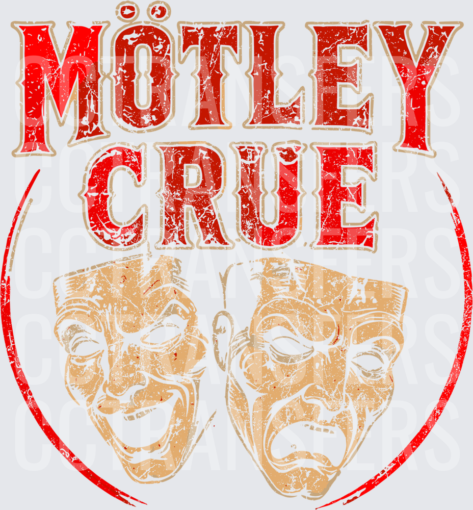 Mötley Crüe Comedy Tragedy Theater Masks Distressed (DTF)