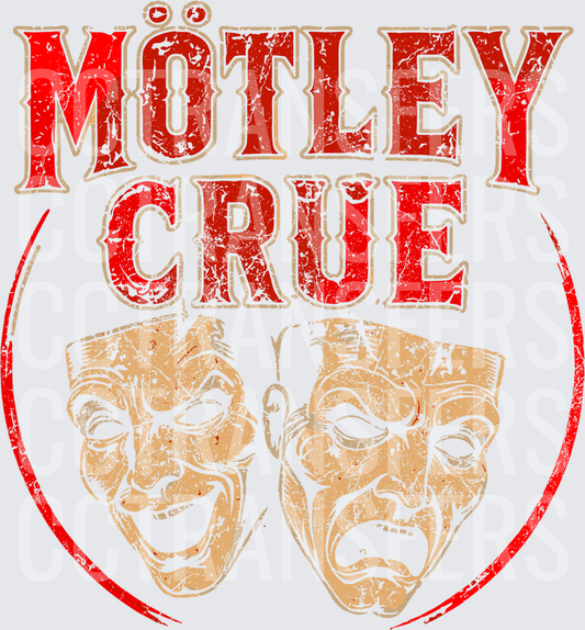 Mötley Crüe Comedy Tragedy Theater Masks Distressed (DTF)