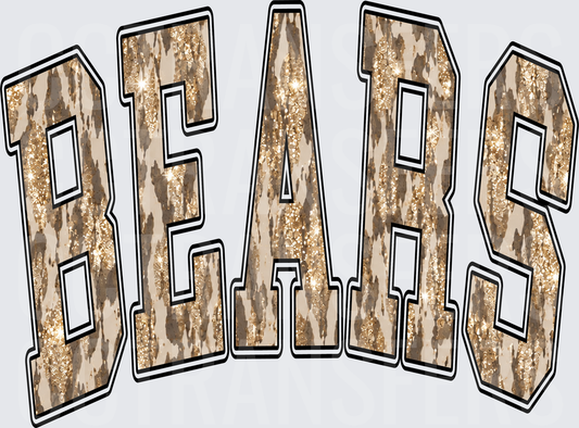 Bears Arched Varsity Letters Cowhide Glitter (DTF)