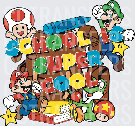 School Is Super Cool Video Game Characters Back To School (DTF)