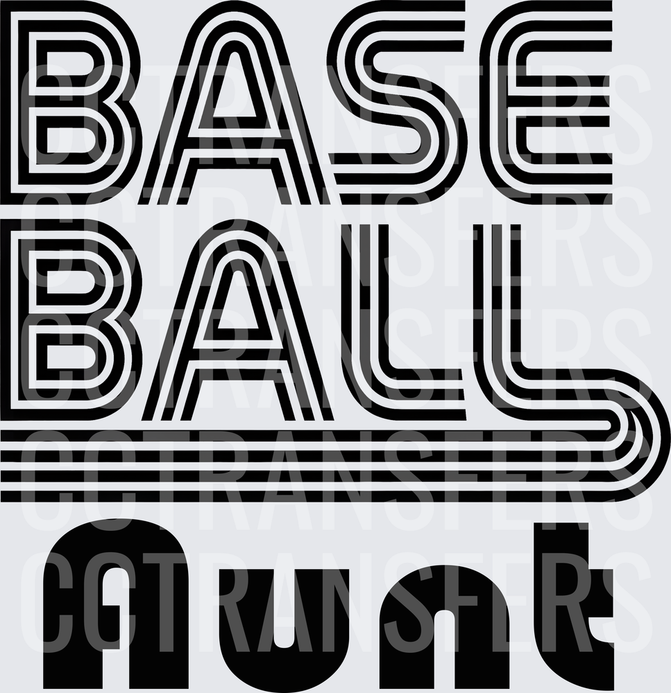 Retro Baseball Aunt Bold Layered Text (DTF)
