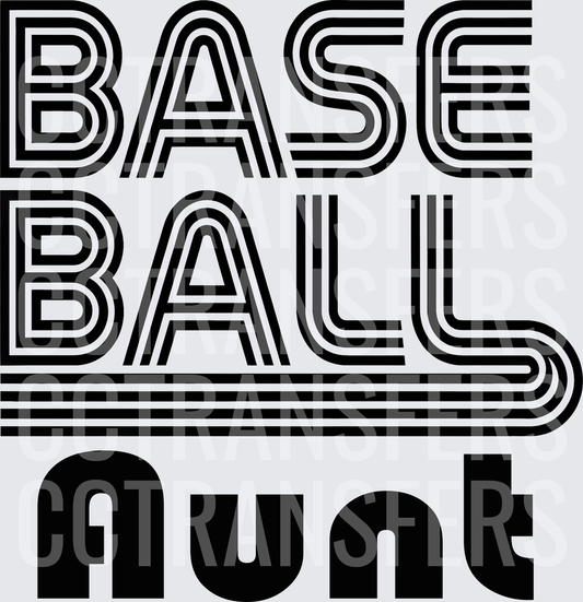 Retro Baseball Aunt Bold Layered Text (DTF)
