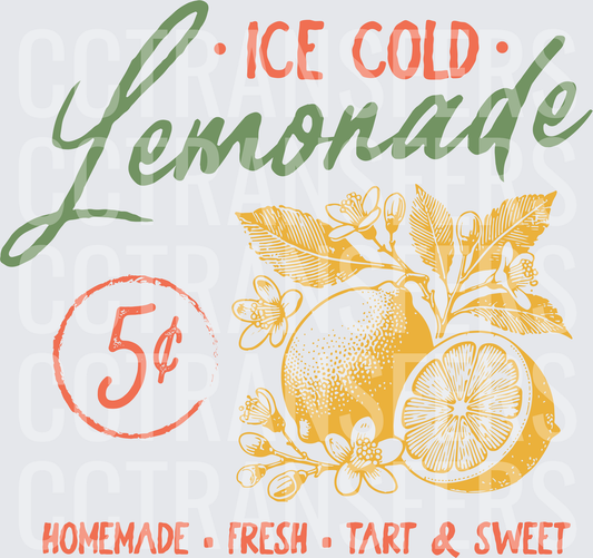 Ice Cold Lemonade 5 Cents Homemade Fresh Tart Sweet (DTF)