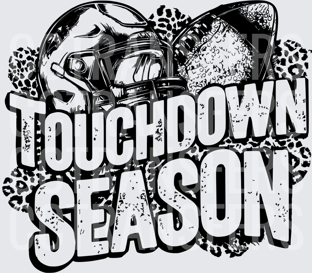 Touchdown Season Football Helmet Leopard Print (DTF)
