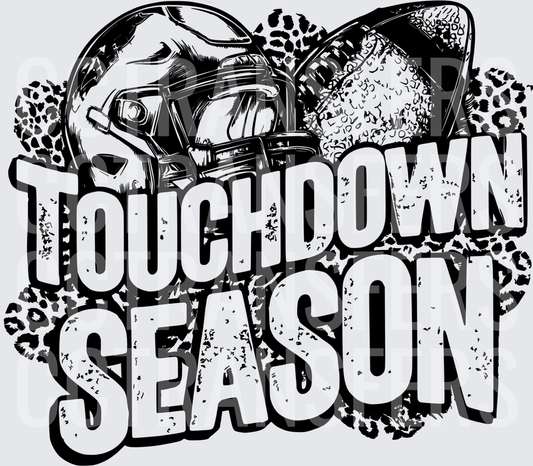 Touchdown Season Football Helmet Leopard Print (DTF)